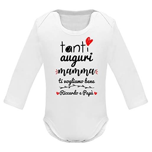 Generico body personalizzati neonato - tanti auguri mamma con nome - idea regalo festa della mamma - maglietta personalizzabile - compleanno