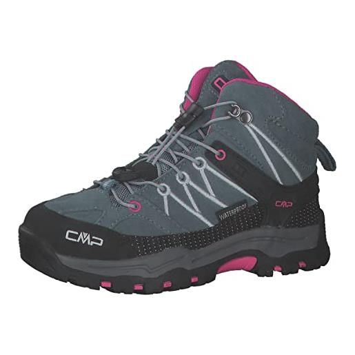 CMP unisex - bambini e ragazzi kids rigel mid trekking shoe wp scarpe da trekking alta, asphalt rose, 39 eu