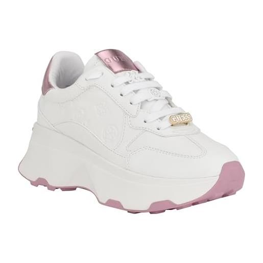 GUESS calebb, scarpe da ginnastica donna, bianco rosa 147, 37 eu