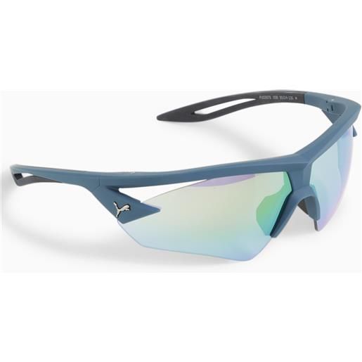 PUMA occhiali da running performance, blu/verde/altro