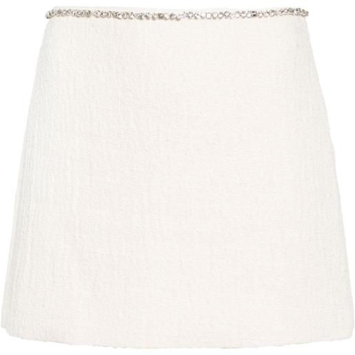 Nº21 minigonna in tweed - bianco