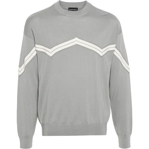 Emporio Armani maglione con dettaglio a righe - grigio
