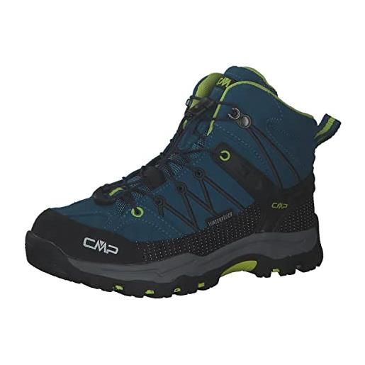 CMP unisex - bambini e ragazzi kids rigel mid trekking shoe wp scarpe da trekking alta, deep lake acido, 31 eu
