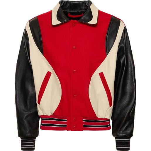 ANDERSSON BELL giacca varsity robyn in lana e pelle
