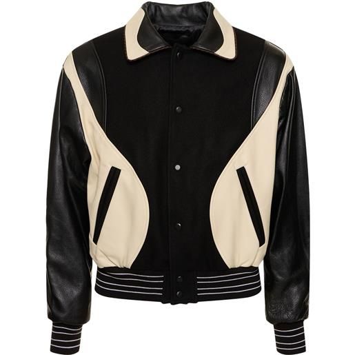 ANDERSSON BELL giacca varsity robyn in lana e pelle
