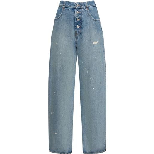 MM6 MAISON MARGIELA jeans dritti vita alta in denim di cotone