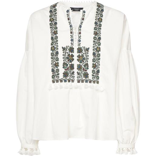 WEEKEND MAX MARA radica embroidered cotton & linen shirt