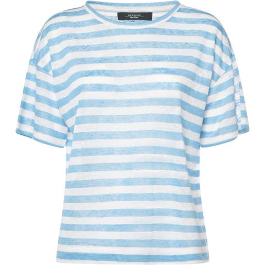 WEEKEND MAX MARA t-shirt falla in jersey di lino a righe