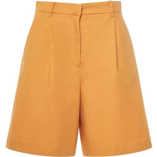 WEEKEND MAX MARA shorts ecuba in tela di cotone e lino