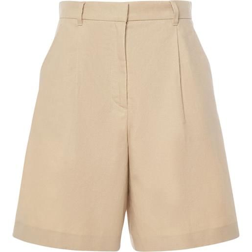 WEEKEND MAX MARA ecuba cotton & linen canvas shorts