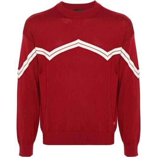 Emporio Armani maglione con dettaglio a righe - rosso