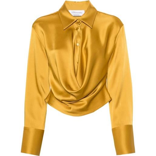 Blumarine camicia drappeggiata - oro