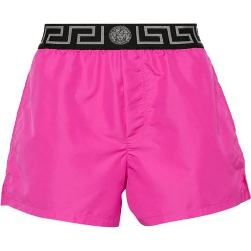 Versace costume da bagno greca con banda logo - rosa