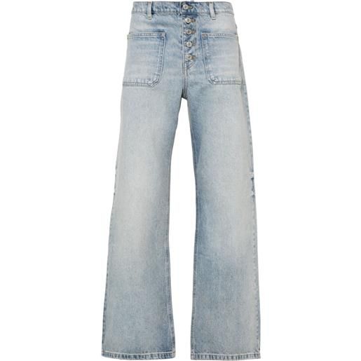 Courrèges jeans dritti con ricamo - blu