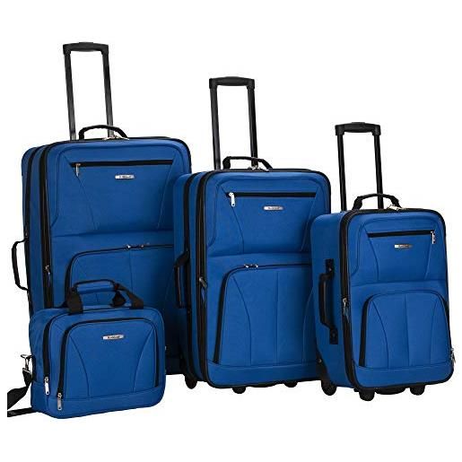Rockland bagagli journey softside verticale set, blu, 4-piece set (14/19/24/28), journey - set di valigie verticali softside