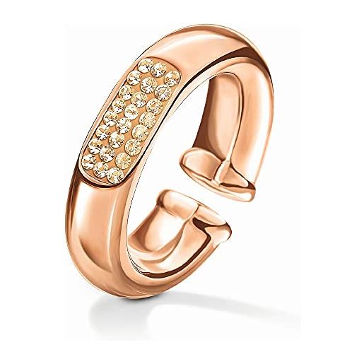WSCOLL folli follie, anello da donna in acciaio inox, colore rosa, taglia 14 (riferimento: 3r16t004rs), metallo, senza gemme