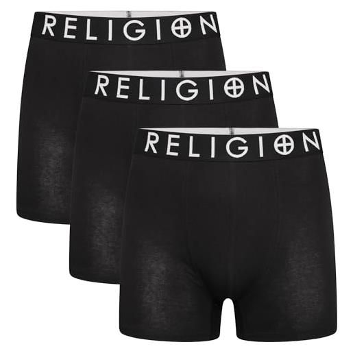 Religion - confezione da 3 o 6 boxer da uomo premium essential, confezione regalo di biancheria intima, s, m, l, xl, xxl, rgn01-01 / confezione da 6 / nero, l