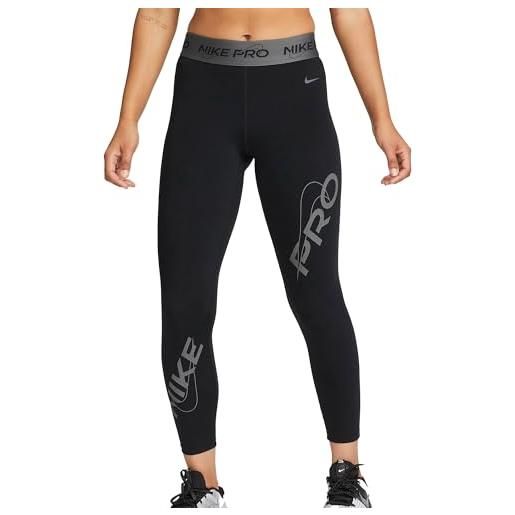 Nike w np df mr grx 7/8 tght, leggings donna, black/iron grey