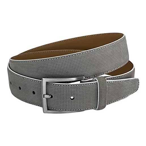 Pierre Cardin mens leather belt/mens belt, 70752, grey, farbe/color: grigio, size us/eu: bundweite 115 cm gesamtlänge 130 cm w 45.5 xxl