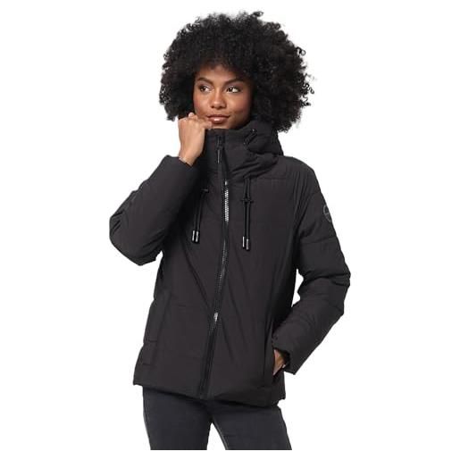 Marikoo giacca invernale da donna, trapuntata, calda, con cappuccio b977, nero , l