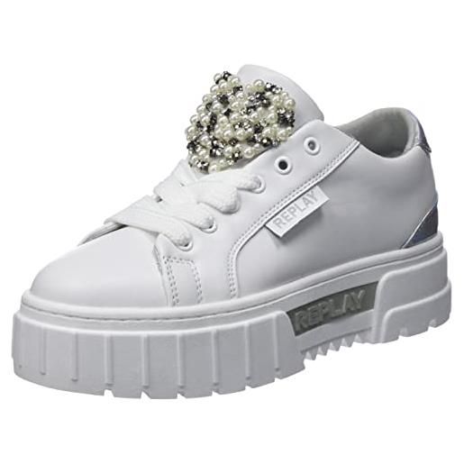 Replay disco vanity, scarpe da ginnastica donna, 061bianco, 35 eu