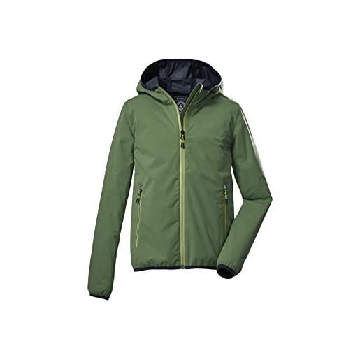 Killtec boy's giacca funzionale a 2 strati/giacca outdoor con cappuccio, ripiegabile kos 230 bys jckt, nature green, 176, 39648-000
