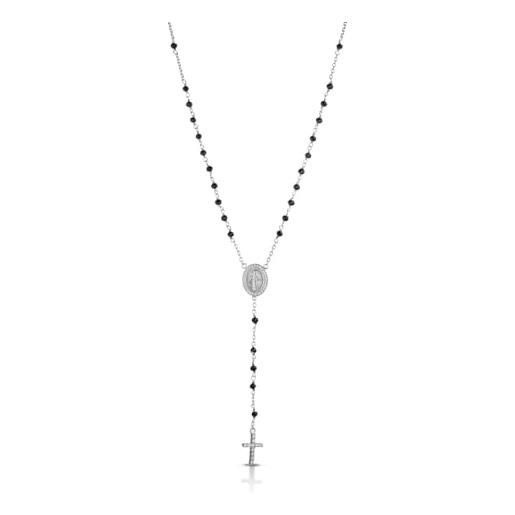 Time to love collana rosario donna in argento 925 - eleganti gioielli religiosi per donne (argento)