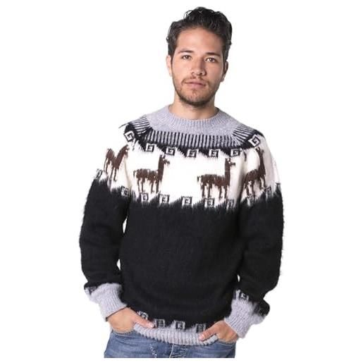 Gamboa alpaca maglione uomo elegante manica lunga autunno invernale pullover marrone