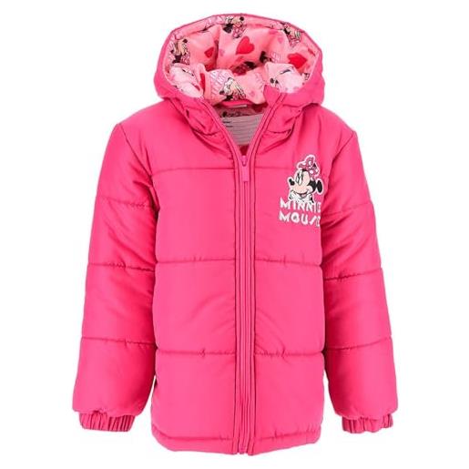 Disney minnie mouse cappotto da ragazze, giacca imbottita calda e morbida, cappotto con cappuccio per bambina, design cappotto minnie rosa, taglia 4 anni, rosa