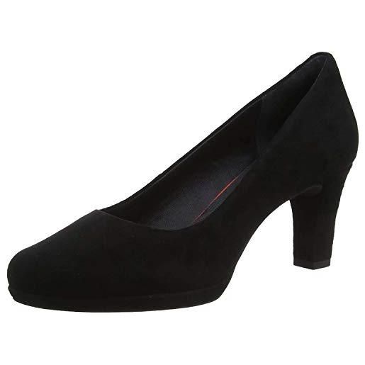Rockport total motion leah pump, scarpe col tacco punta chiusa donna, nero (black kid suede 001), 40 eu