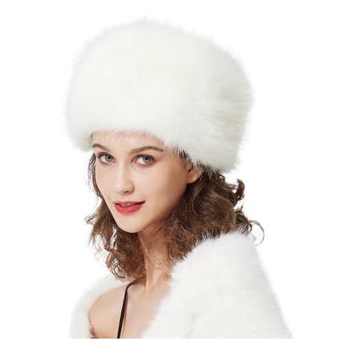 BEAUTELICATE donna cappello in pelliccia sintetica cosacco cappello invernale ecopelliccia berretto stile russo cadlo