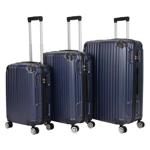 VERTICAL STUDIO valigia da viaggio da 20, 24, 28, set da 3 pezzi, con cifre, lucchetto in plastica (abs) a quattro ruote, silkeborg navy, valigia bagaglio a mano