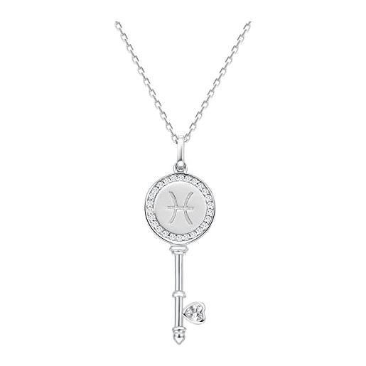 Dankadi Moda Donna 925 Argento Sterling Collana Ciondolo Chitarra Adolescenti AAA Zircone Choker 18 20 22 O-Chain Argento Massiccio Gioielli Fine Regalo Per Moglie Suono, 18 inch, Argento sterling