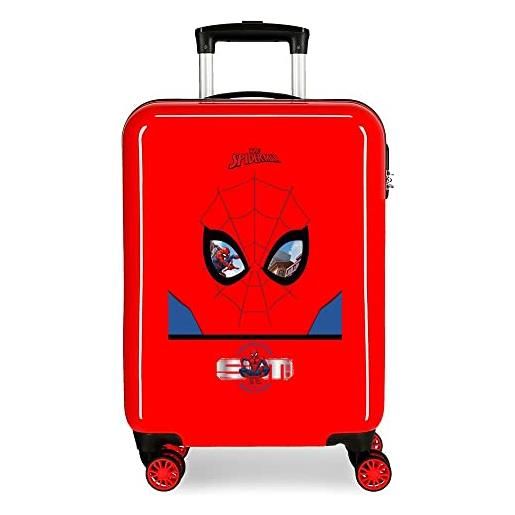 Marvel spiderman protector red cabin valigia 38x55x20 cm rigido abs chiusura laterale a combinazione 34l 2 kg 4 doppie ruote bagaglio a mano