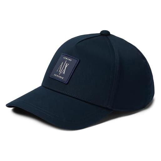 Armani Exchange cappello con logo patch cappellino da baseball, marina militare, taglia unica uomo