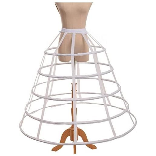 Luxylei cage hoop skirt trambusto sottoveste per vintage dance party victorian ball dress a line frame crinoline pannier underskirt slip