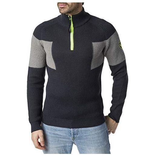 ROSSIGNOL 1/2 zip jersey jersey uomo, uomo, maglione lavorato a maglia, rljmo09, grigio scuro, s