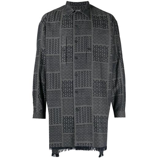 Yohji Yamamoto camicia con stampa - grigio