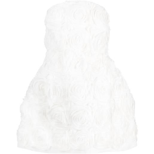 The New Arrivals Ilkyaz Ozel abito corto con spalle a fiori - bianco