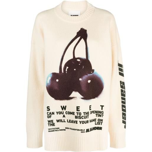 Jil Sander maglione con stampa - toni neutri