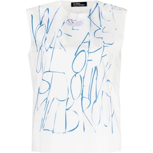 Raf Simons canotta con stampa grafica - bianco