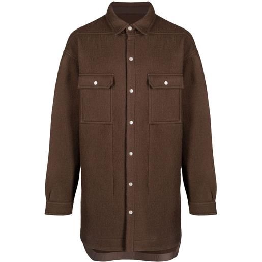 Rick Owens giacca-camicia con borchie - marrone