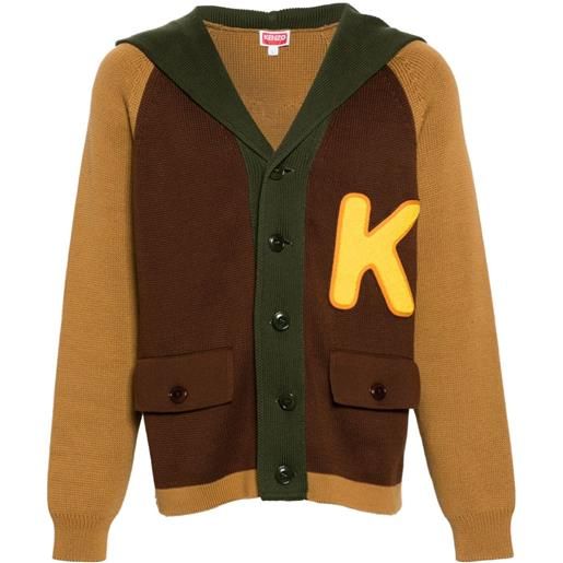 Kenzo cardigan con design color-block - marrone
