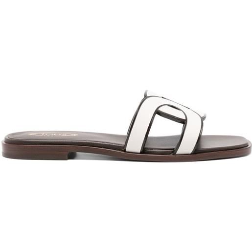 Tod's sandali slides bicolore - bianco