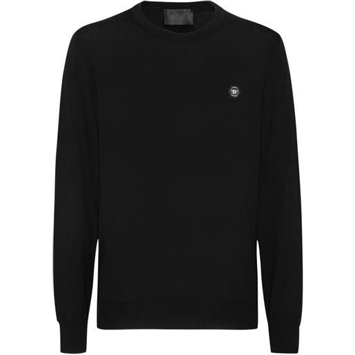Philipp Plein maglione con applicazione - nero