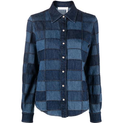 Chloé camicia denim con design patchwork - blu