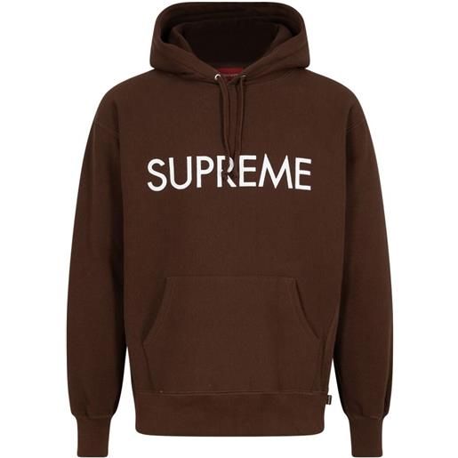 Supreme capital long-sleeve hoodie - marrone