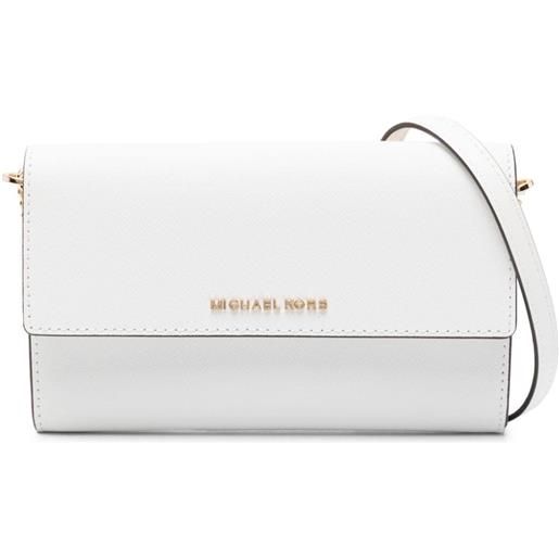 Michael Michael Kors borsa a tracolla jet set in pelle - bianco