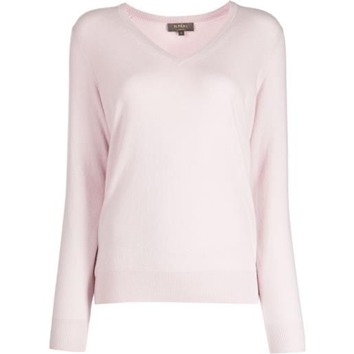N.Peal maglione con scollo a v - rosa