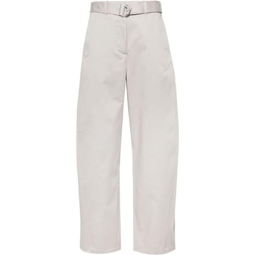 MSGM pantaloni affusolati con cintura - grigio